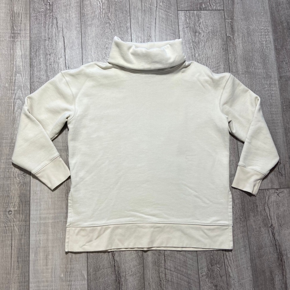 Athleta Medium Women’s Funnel Neck Sweatshirt 24/7 Cream #502851